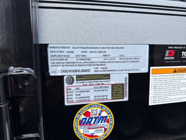 2027 Valley THOROBRED BP Bumperpull