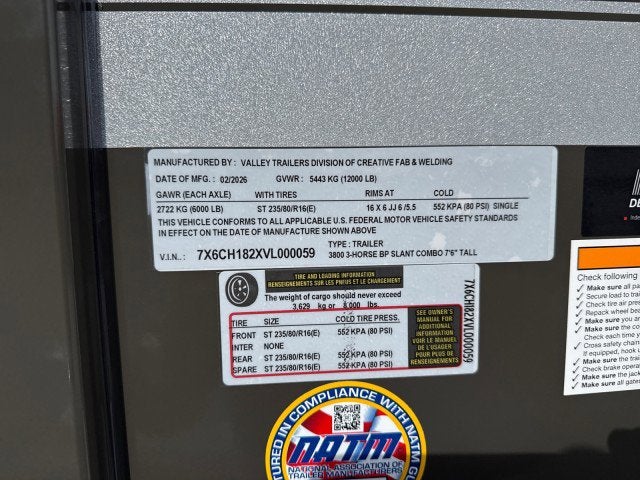 2027 Valley THOROBRED BP Bumperpull