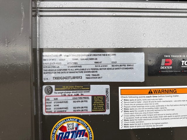 2026 Valley 24' STOCK GN Gooseneck